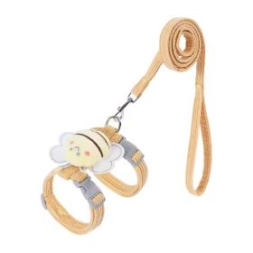 Kitten Harness Vest With Wing Decoration, Strap Set For Cats And Small Dogs, Adjustable Pet Cat Harness Accessories (Option: Yellow-M)